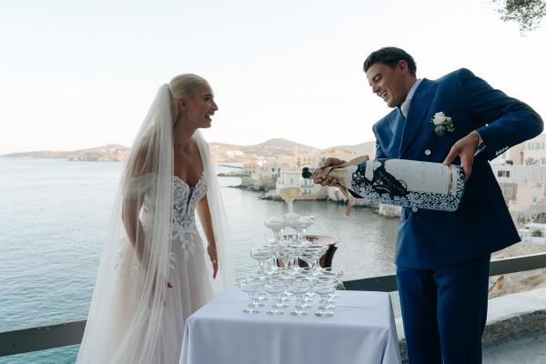 married couple, syros, sea, greek island, wedding ceremony, greek wedding