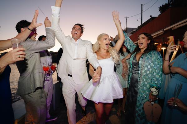 married couple, greek wedding, wedding party, hermoupolis, syros island, greek island