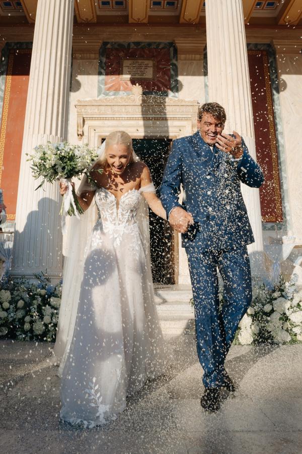 married couple, syros, greek island, agios nokolaos, wedding ceremony, greek wedding