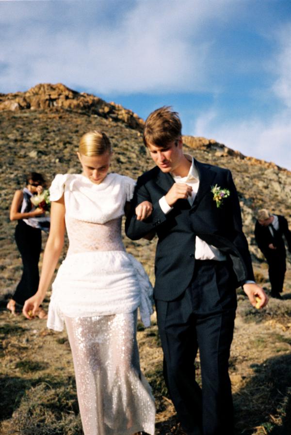 married couple, anafi, greek island, wedding ceremony, greek wedding, union, greece