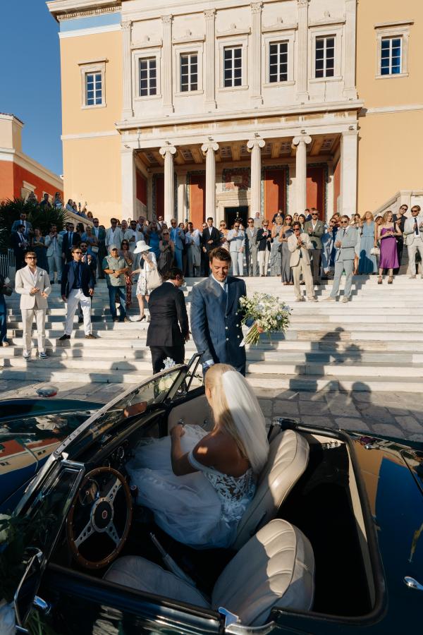 car, married couple, syros, greek island, agios nokolaos, wedding ceremony, greek wedding