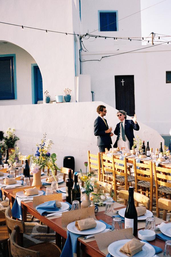anafi, table dressing, greek wedding, flower decoration, greek island, wedding dinner, ceramics