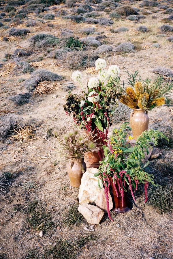 anafi, greek wedding, flower decoration, greek island, wedding ceremony, mountain island