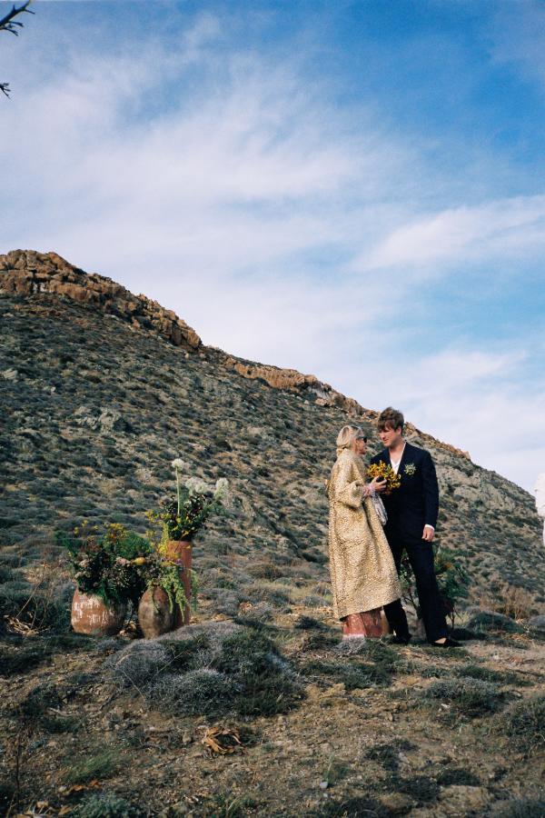 witness, greek wedding, groom, wedding ceremony, island mountains, anafi, greece