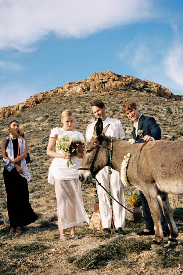 anafi, donkey, wedding ceremony, greek wedding, union, traditional wedding, greece