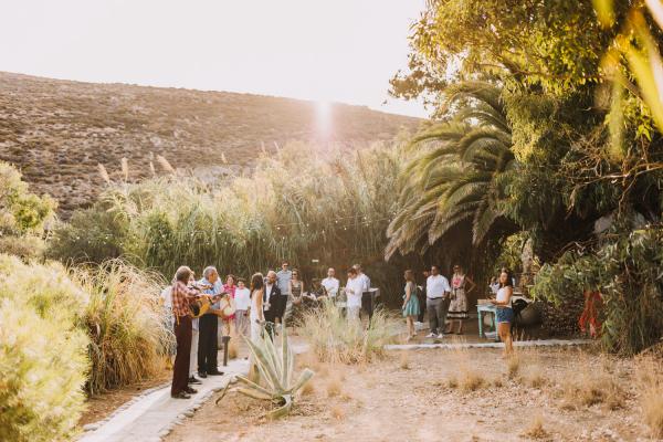 traditional greek musicians, serifos, greek island, wedding ceremony, exchange of vows, greek wedding, nature, outdoor venue, nature eco living, greece