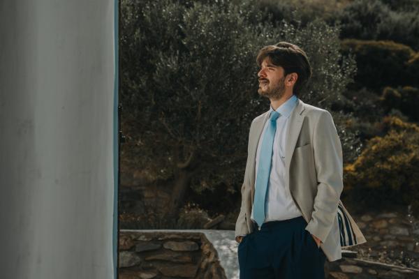 Greek wedding, Paros, greek island, pre wedding, wedding outfit, wedding suit, groom 