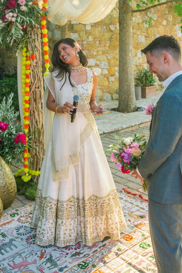 Indo-Greek wedding, wedding ceremony, wedding venue, traditional indian wedding outfit 