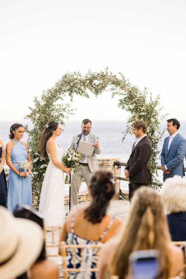 greek wedding, greek island, wedding venue, wedding ceremony, exchange of vows, union, wedding outfit, wedding dress, wedding suit