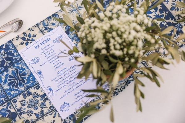 greek wedding, greek island, wedding venue, wedding decoration, flower decoration, menu