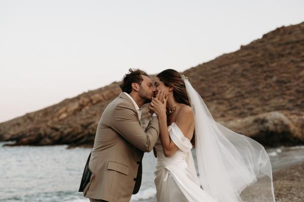Greek wedding, Greek island, Serifos, wedding venue, wedding outfit, wedding dress, wedding suit, sea