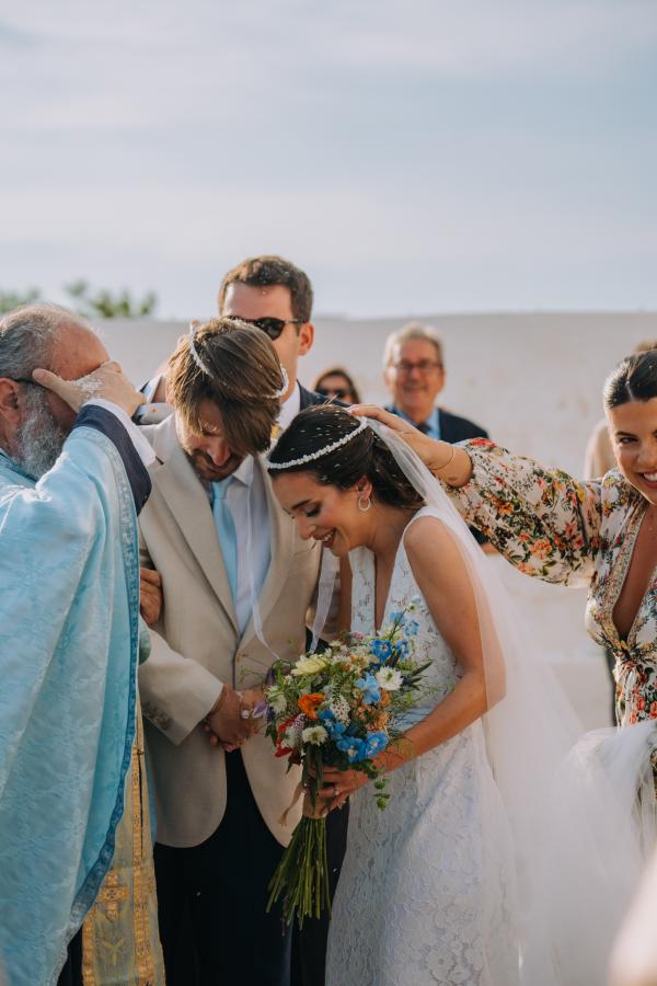 Greek wedding, Paros, greek island, wedding ceremony, union, bridal bouquet