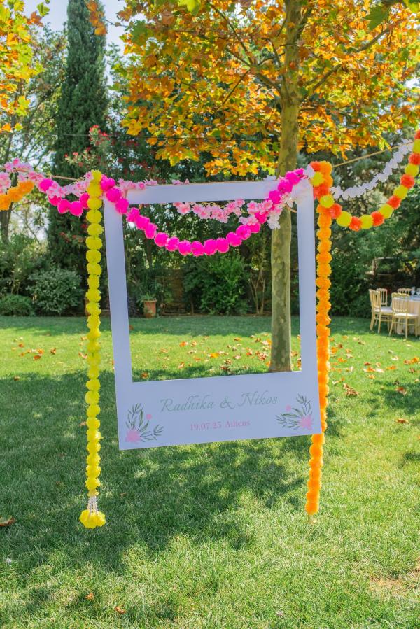 Indo-Greek wedding, wedding venue, wedding decoration, outdoor venue, flower decoration