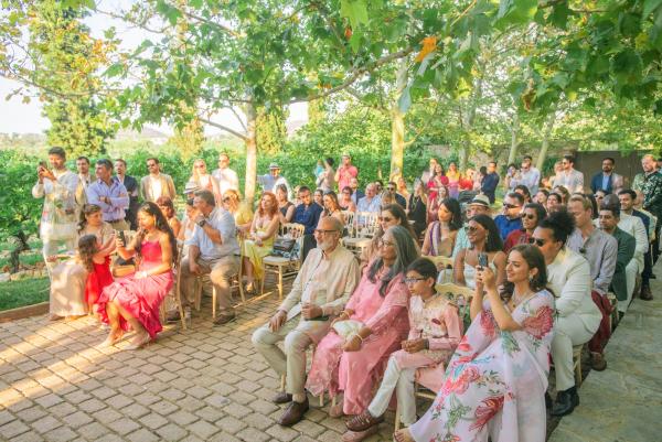 Indo-Greek wedding, wedding ceremony, wedding venue, nature, traditional indian wedding outfit 