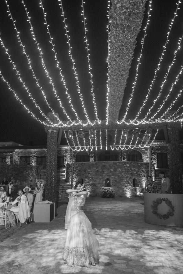 Indo-Greek wedding, wedding venue, wedding decoration, outdoor venue, wedding outfit