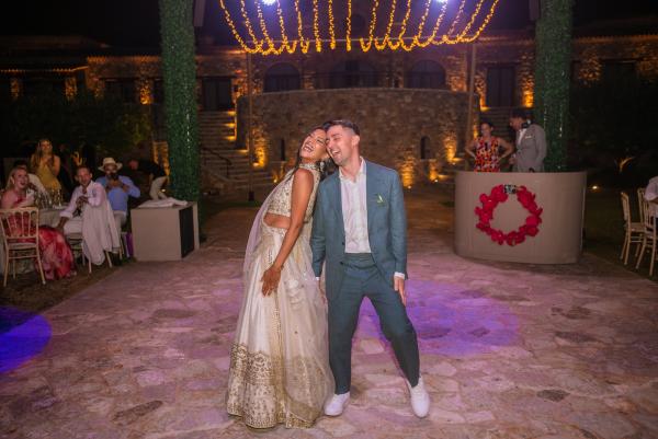 Indo-Greek wedding, wedding venue, wedding decoration, wedding party, wedding dinner, outdoor venue, wedding outfit