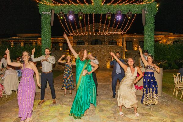 Indo-Greek wedding, wedding venue, wedding decoration, wedding dinner, wedding party, outdoor venue, wedding outfit