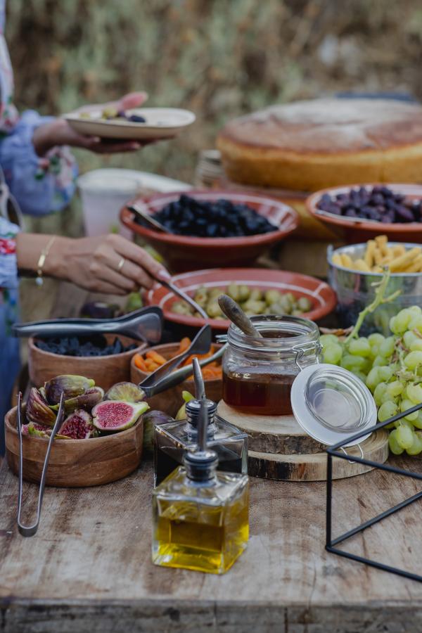 Greece, Greek venue, nature, green, vineyards, name giving, dinner, grapes