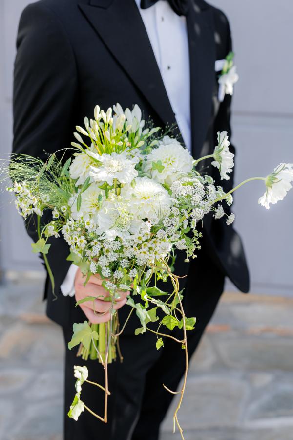 Greek wedding, Greece, Litochoro, Saint Demetrios Church, ceremony venue, Orthodox ceremony, wedding outfit, bridal bouquet