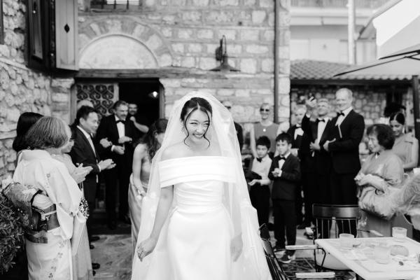 Greek wedding, Greece, Litochoro, preparation venue, bridesmaids, wedding outfit, wedding dress, elegant
