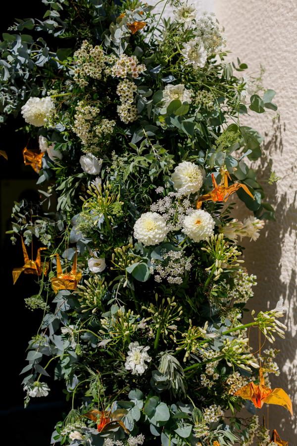 Greek wedding, Greece, Litochoro, Saint Demetrios Church, ceremony venue, Orthodox ceremony, flower decoration