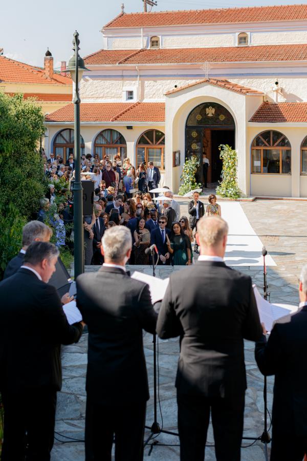 Greek wedding, Greece, Litochoro, Saint Demetrios Church, ceremony venue, Orthodox ceremony, musicians