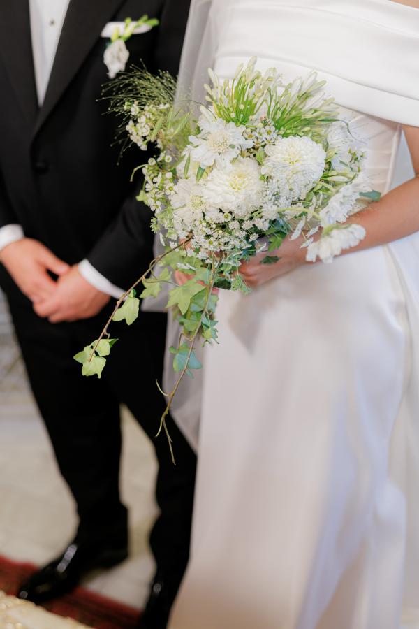 Greek wedding, Greece, Litochoro, Saint Demetrios Church, ceremony venue, Orthodox ceremony, wedding outfit, wedding dress, bride, groom, union, bridal bouquet