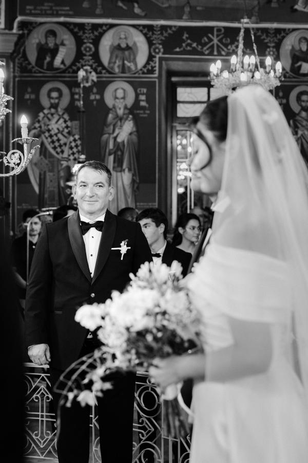Greek wedding, Greece, Litochoro, Saint Demetrios Church, ceremony venue, Orthodox ceremony, wedding outfit, wedding dress, bride, groom, union, bridal bouquet