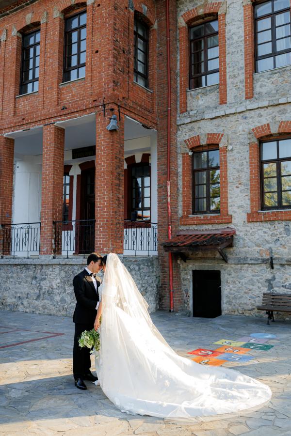 Greek wedding, Greece, Litochoro, wedding outfit, wedding dress, bride, groom, union, bridal bouquet